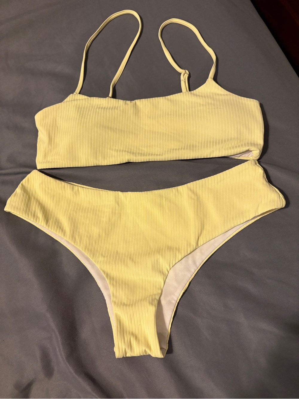 Ribbed Yellow Bikini Set - Women Swim Bikini